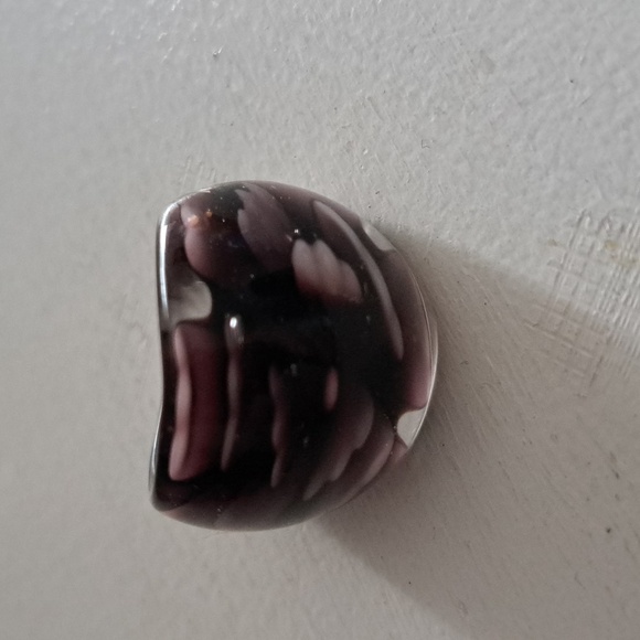 VTG MARBLED GLASS BUBBLE ring purple tone retro MOD funky disco 6-6.5 - Picture 4 of 6